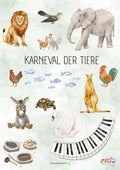 Musikalisches Schulstarterheft - Bindevorlage zum „Karneval der Tiere“