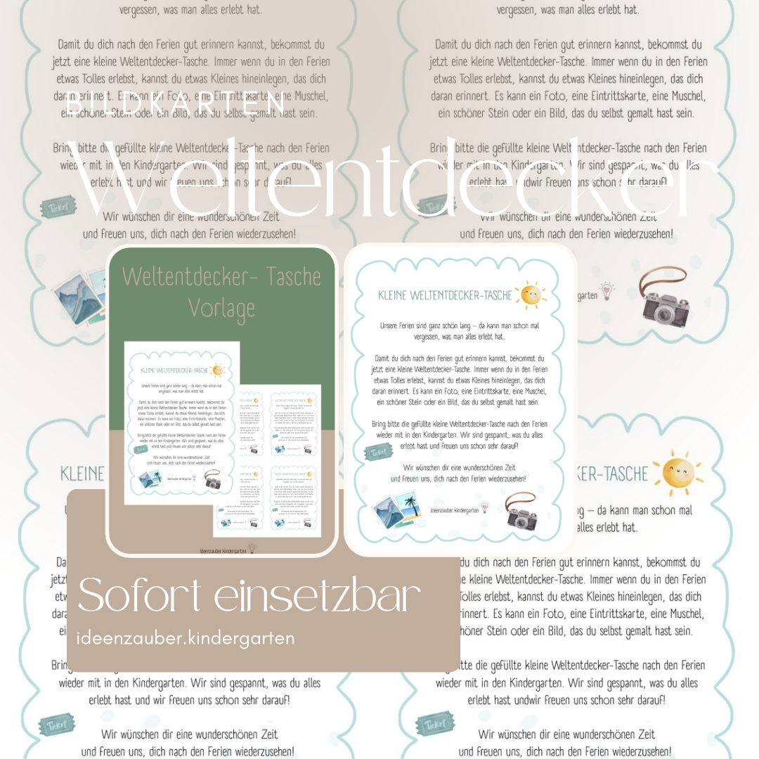 Weltentdecker- Tasche Vorlage