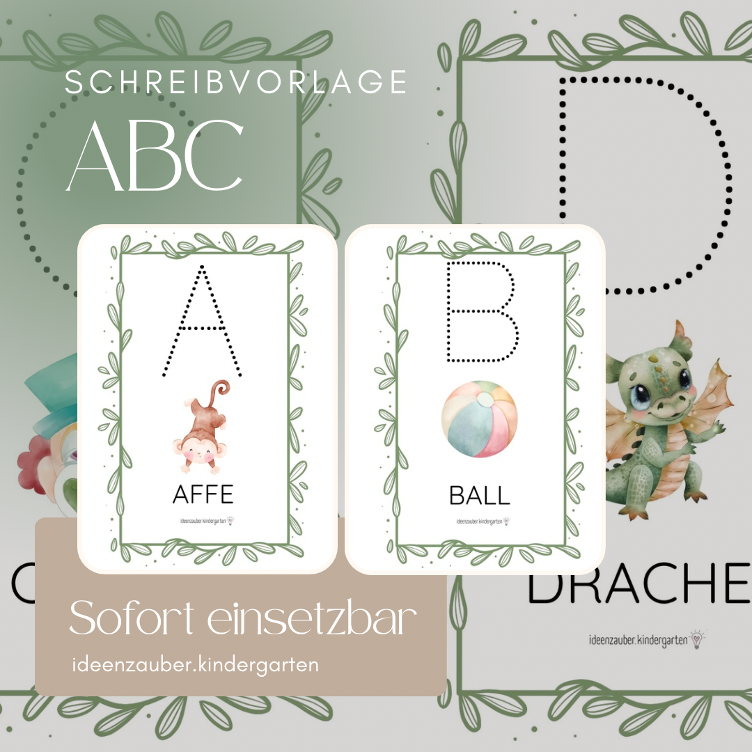 Schreibvorlage ABC: Alphabet nachziehen