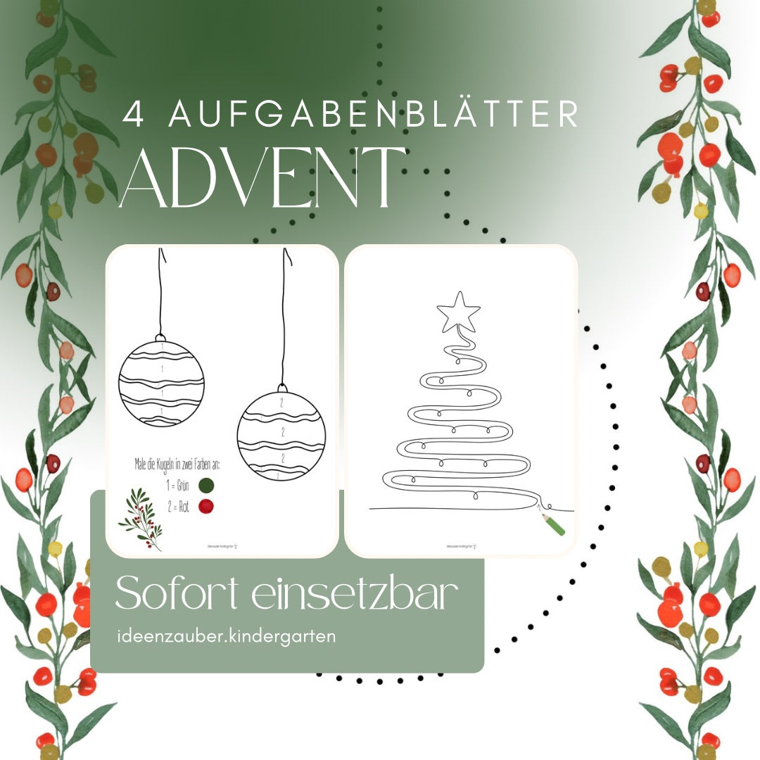 Lernspaß im Advent – 4 weihnachtliche Aufgabenblätter