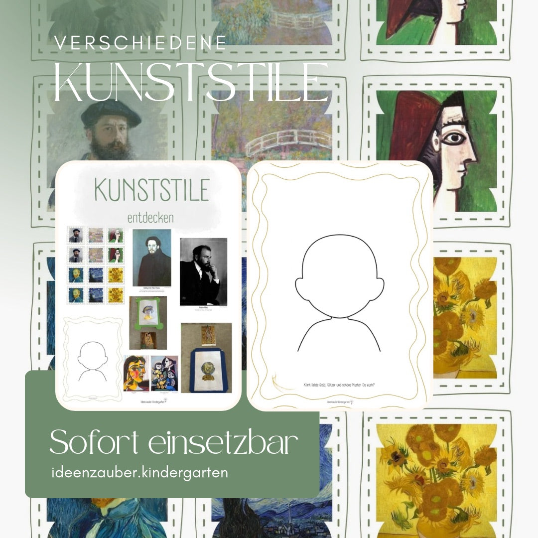 Kunstprojekt Kindergarten 🎨 Künstler entdecken & Kunststile kennenlernen | Kreativangebot Kita | Memory & Gestaltungsvorlagen