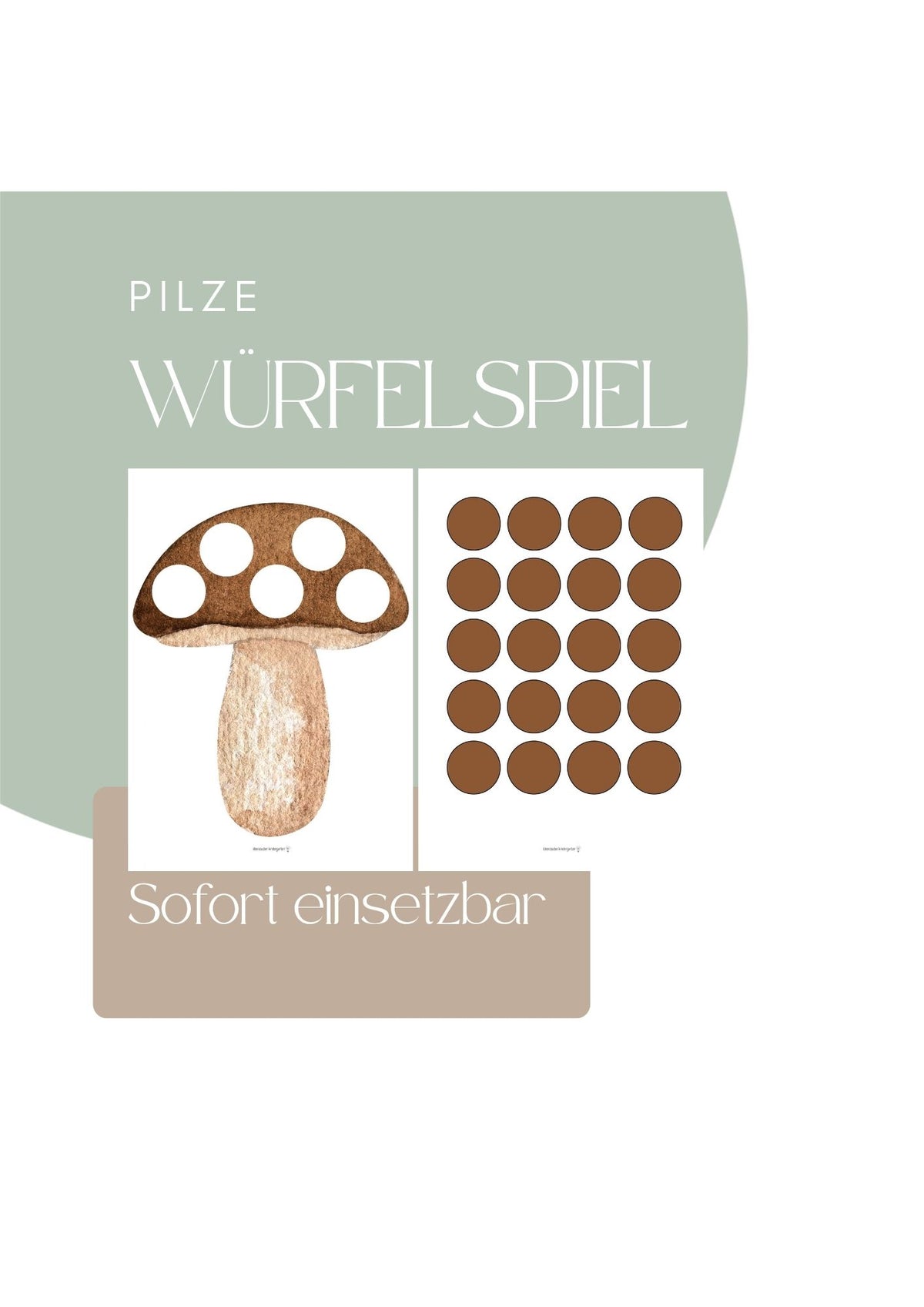 Würfelspiel Pilze, mathematisches Legespiel